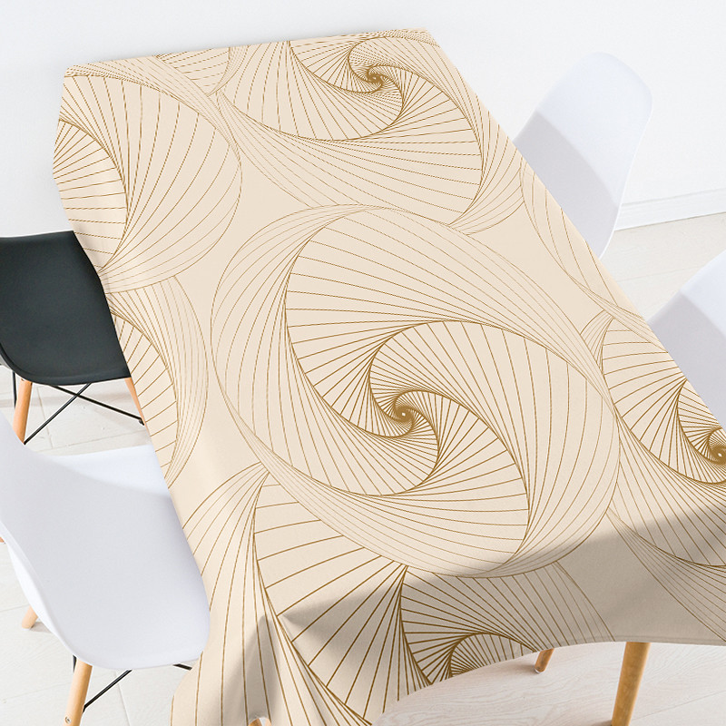 Ģeometriskas svītras pusdienu galda dekorēšana kāzu dekorēšana kafijas galdiņš viesistabai mežģīņu galdauts rūtains galdauta mētelis