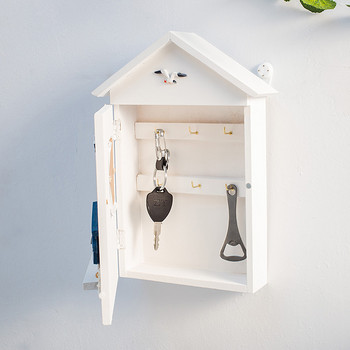 Средиземноморски стил Дървена морска кула Seabird Къща Кутия за ключове Шкаф за стена Висяща кутия за съхранение на ключове Калъф Занаятчийски подаръци Домашен декор