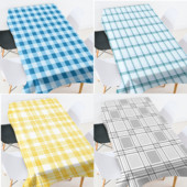 Krāsu ģeometriski svītraina režģa galdautu komplekts kāzu dekorēšana Elastīgs stikla galda aizsargs taisnstūra galdauts