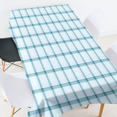 Krāsu ģeometriski svītraina režģa galdautu komplekts kāzu dekorēšana Elastīgs stikla galda aizsargs taisnstūra galdauts