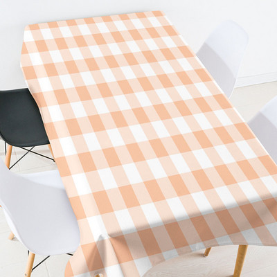 Krāsu ģeometriski svītraina režģa galdautu komplekts kāzu dekorēšana Elastīgs stikla galda aizsargs taisnstūra galdauts