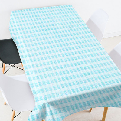 Krāsu ģeometriski svītraina režģa galdautu komplekts kāzu dekorēšana Elastīgs stikla galda aizsargs taisnstūra galdauts