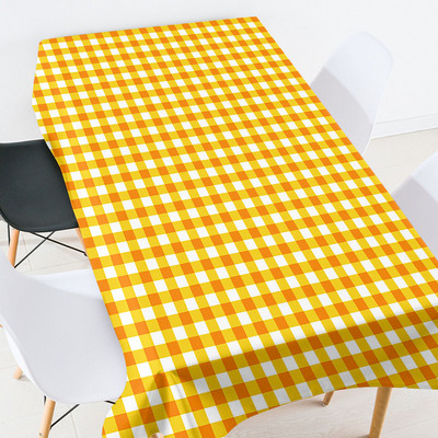 Krāsu ģeometriski svītraina režģa galdautu komplekts kāzu dekorēšana Elastīgs stikla galda aizsargs taisnstūra galdauts