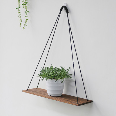 Koka plaukts Makrama sienas dekors Boho plauktu organizators Mājas dekors Peldošie plaukti sienas vannas istabas dekoram Augu statīvu plaukti