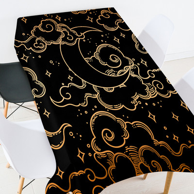 Zvaigžņota debess Ziemassvētku galdauts Halovīni dekorācijas mājām āra purpursarkans galdauts pusdienu galdauts Eļļas lupats uz galda