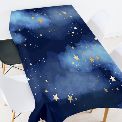 Zvaigžņota debess Ziemassvētku galdauts Halovīni dekorācijas mājām āra purpursarkans galdauts pusdienu galdauts Eļļas lupats uz galda