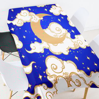 Zvaigžņota debess Ziemassvētku galdauts Halovīni dekorācijas mājām āra purpursarkans galdauts pusdienu galdauts Eļļas lupats uz galda