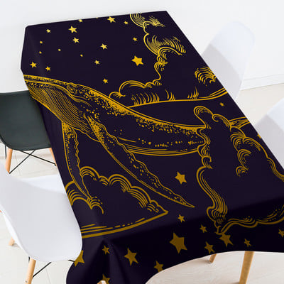 Zvaigžņota debess Ziemassvētku galdauts Halovīni dekorācijas mājām āra purpursarkans galdauts pusdienu galdauts Eļļas lupats uz galda