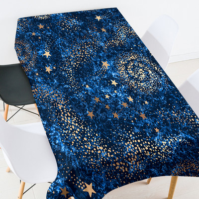 Zvaigžņota debess Ziemassvētku galdauts Halovīni dekorācijas mājām āra purpursarkans galdauts pusdienu galdauts Eļļas lupats uz galda