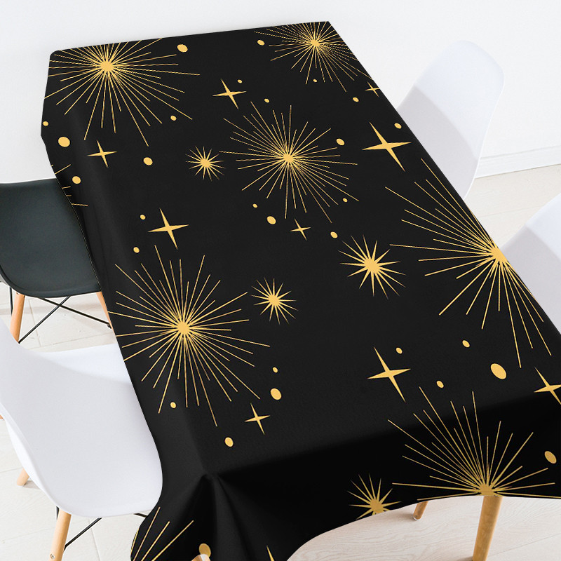 Zvaigžņota debess Ziemassvētku galdauts Halovīni dekorācijas mājām āra purpursarkans galdauts pusdienu galdauts Eļļas lupats uz galda