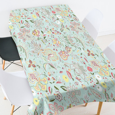 Ģeometriski svītrainu ziedu galdautu komplekts taisnstūrveida galdauts Elastīgs stikla galda aizsargs piknika sega galda pārklājs