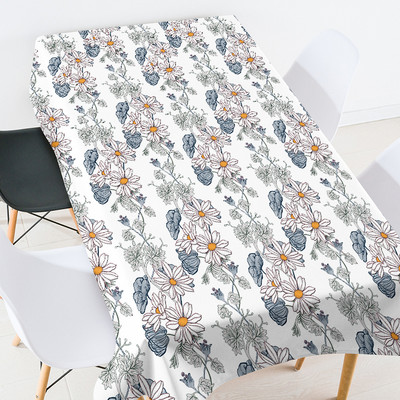 Ģeometriski svītrainu ziedu galdautu komplekts taisnstūrveida galdauts Elastīgs stikla galda aizsargs piknika sega galda pārklājs