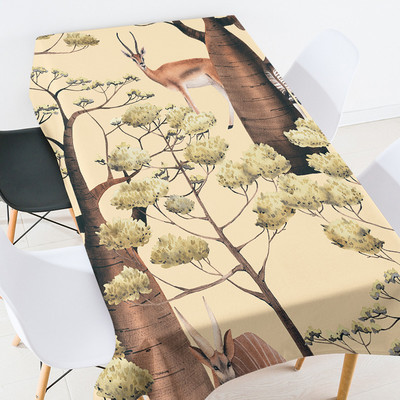 Ģeometriski svītrainu ziedu galdautu komplekts taisnstūrveida galdauts Elastīgs stikla galda aizsargs piknika sega galda pārklājs