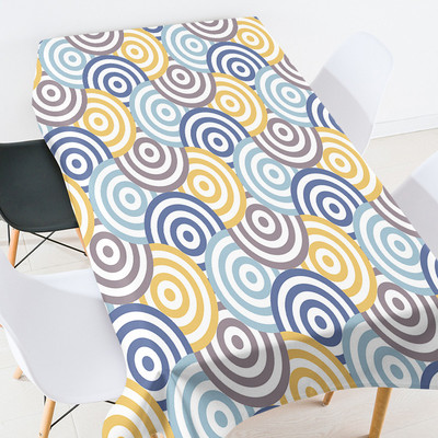 Ģeometriski svītrainu ziedu galdautu komplekts taisnstūrveida galdauts Elastīgs stikla galda aizsargs piknika sega galda pārklājs