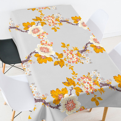 Ģeometriski svītrainu ziedu galdautu komplekts taisnstūrveida galdauts Elastīgs stikla galda aizsargs piknika sega galda pārklājs