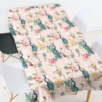 Ģeometriski svītrainu ziedu galdautu komplekts taisnstūrveida galdauts Elastīgs stikla galda aizsargs piknika sega galda pārklājs