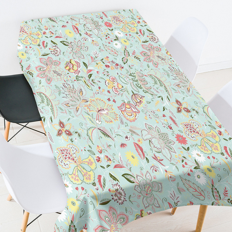 Ģeometriski svītrainu ziedu galdautu komplekts taisnstūrveida galdauts Elastīgs stikla galda aizsargs piknika sega galda pārklājs