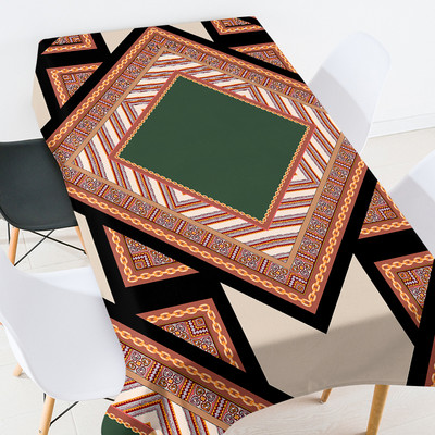 Ģeometriski svītrains režģis taisnstūra galda galdauts galdautu komplekts Prettraipu galdauts kāzu dekorācijas piknika sega