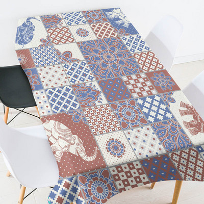 Ģeometriski svītrains režģis taisnstūra galda galdauts galdautu komplekts Prettraipu galdauts kāzu dekorācijas piknika sega