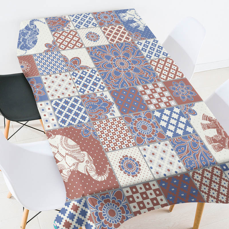 Ģeometriski svītrains režģis taisnstūra galda galdauts galdautu komplekts Prettraipu galdauts kāzu dekorācijas piknika sega