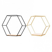 Ziemeļvalstu sešstūrains dzelzs statīvs mazs pods sienas turētājs mājas plaukts uzglabāšanas turētājs metāla dekoratīvs foto sienas statīvs Dekoratīvie plaukti