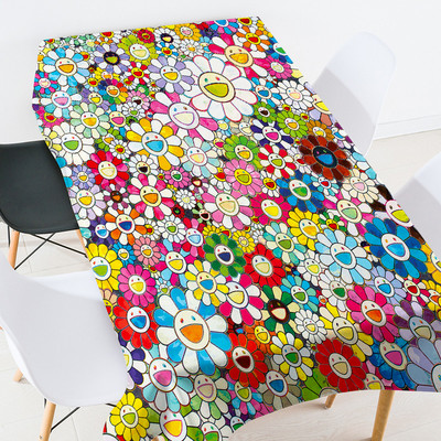 Ģeometriski svītraini ziedi taisnstūra galds galdauts kāzu noformējums Prettraipu galdauts ballīšu dekorēšana Galda pusdienošana