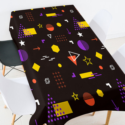 Ģeometriski svītraini ziedi taisnstūra galds galdauts kāzu noformējums Prettraipu galdauts ballīšu dekorēšana Galda pusdienošana