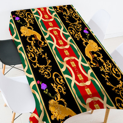 Ģeometriski svītraini ziedi taisnstūra galds galdauts kāzu noformējums Prettraipu galdauts ballīšu dekorēšana Galda pusdienošana