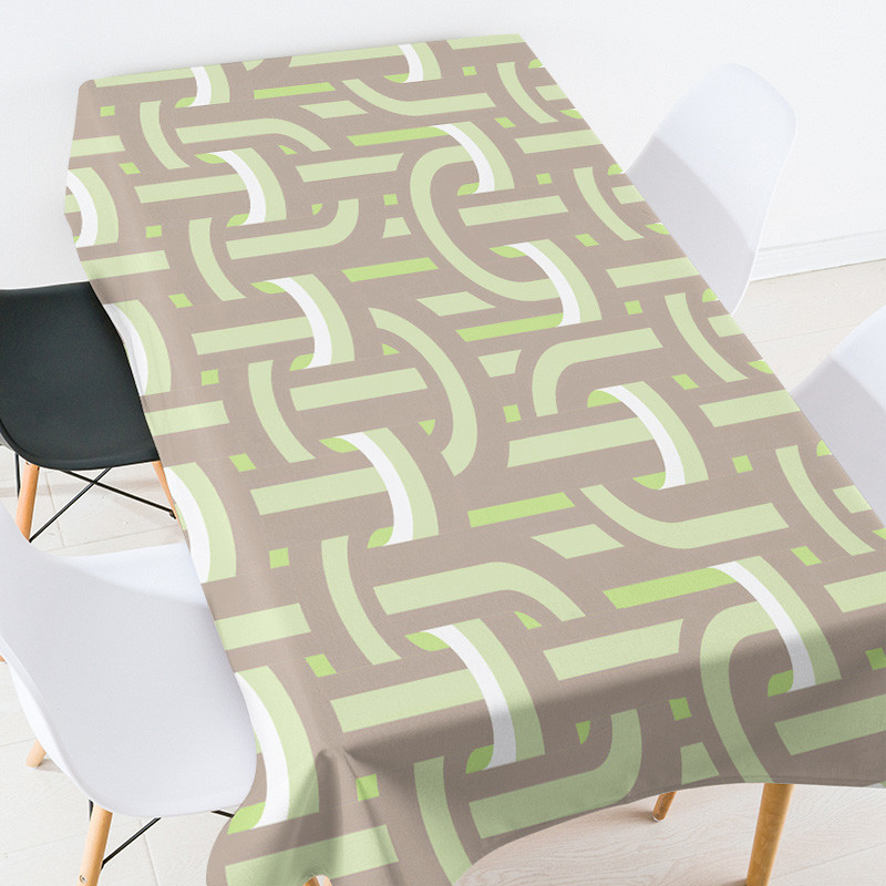 Ģeometriski svītraini ziedi taisnstūra galds galdauts kāzu noformējums Prettraipu galdauts ballīšu dekorēšana Galda pusdienošana