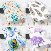 Puķu lapas pusdienu galda dekorēšana ūdensizturīgs galdauts galdauts taisnstūra kafijas galdiņš viesistabas kāzu dekoram