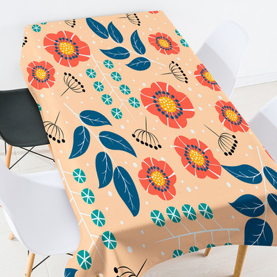 Puķu lapas pusdienu galda dekorēšana ūdensizturīgs galdauts galdauts taisnstūra kafijas galdiņš viesistabas kāzu dekoram