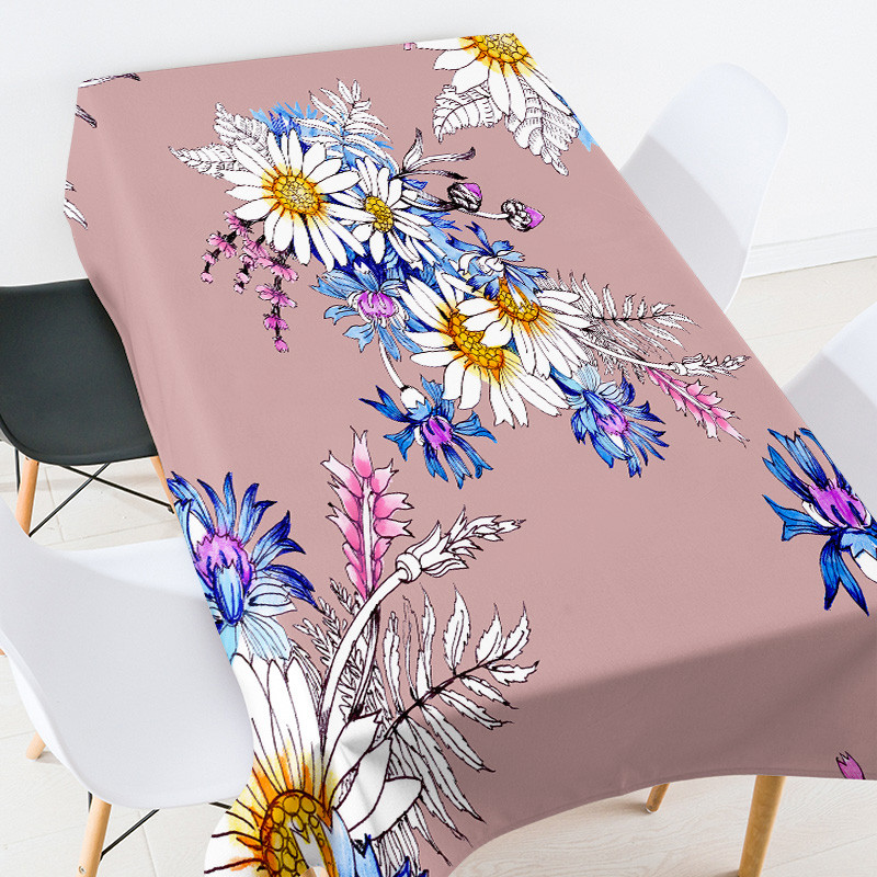 Puķu lapas pusdienu galda dekorēšana ūdensizturīgs galdauts galdauts taisnstūra kafijas galdiņš viesistabas kāzu dekoram