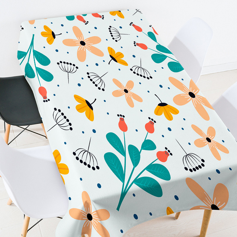 Puķu lapas pusdienu galda dekorēšana ūdensizturīgs galdauts galdauts taisnstūra kafijas galdiņš viesistabas kāzu dekoram