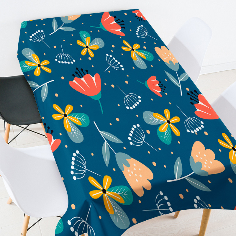 Puķu lapas pusdienu galda dekorēšana ūdensizturīgs galdauts galdauts taisnstūra kafijas galdiņš viesistabas kāzu dekoram