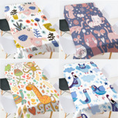 Animacinių filmų anime gyvūnų nėrinių staltiesė valgomojo stalo apdaila vandeniui atspari staltiesė staltiesė stačiakampė violetinė staltiesė