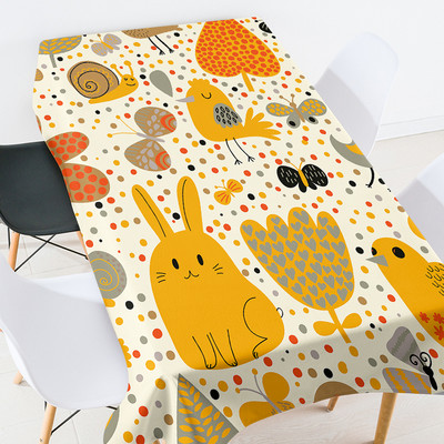 Animacinių filmų anime gyvūnų nėrinių staltiesė valgomojo stalo apdaila vandeniui atspari staltiesė staltiesė stačiakampė violetinė staltiesė