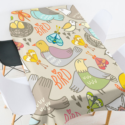 Animacinių filmų anime gyvūnų nėrinių staltiesė valgomojo stalo apdaila vandeniui atspari staltiesė staltiesė stačiakampė violetinė staltiesė