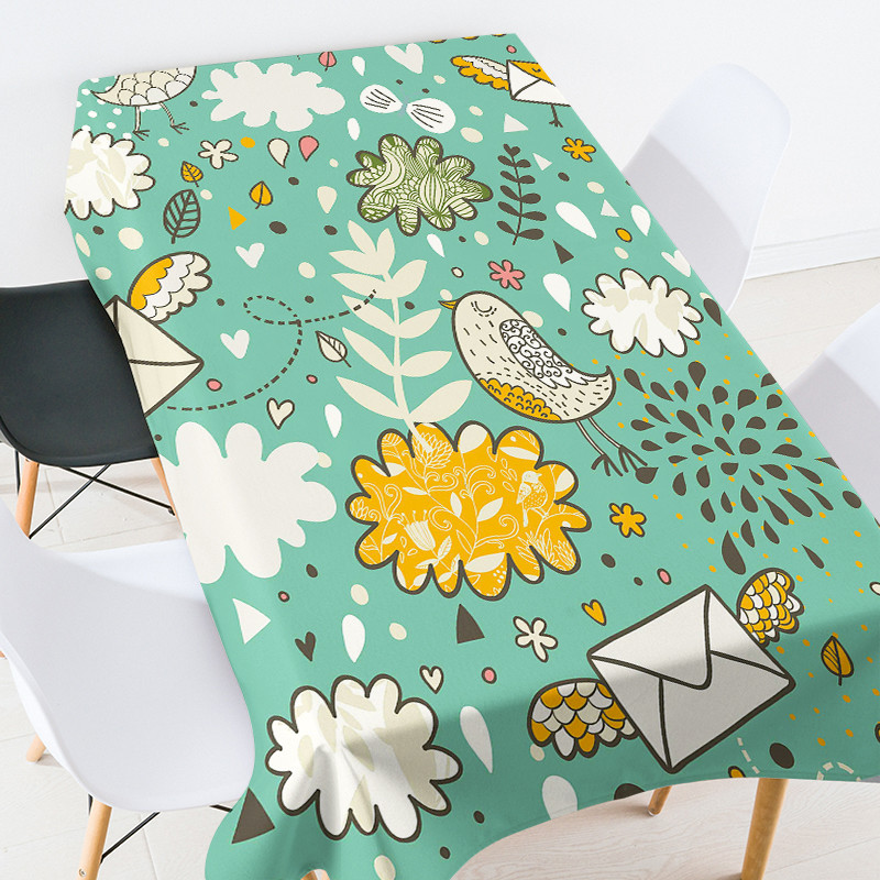 Animacinių filmų anime gyvūnų nėrinių staltiesė valgomojo stalo apdaila vandeniui atspari staltiesė staltiesė stačiakampė violetinė staltiesė