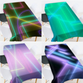 Krāsu fluorescējošas līnijas galdauts taisnstūrveida istabas dekors estētisks pusdienu galda apdare galdautu komplekts piknika sega