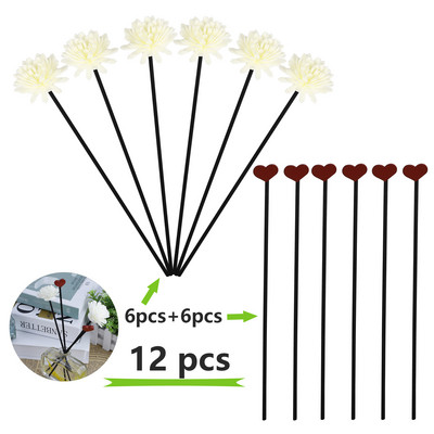 5/10/12gab. Ziedu forma bez uguns Aromterapijas rotangpalma niedru difuzora nomaiņai. Mājas vannas istabas dekorēšana aromātiska