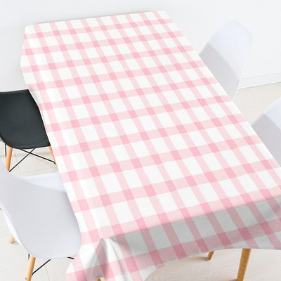 Ģeometriski svītrains režģis Elastīgs stikla galda aizsargs Eļļas lupats uz galda Taisnstūrveida galdauti ballīšu dekorēšanas galdauts