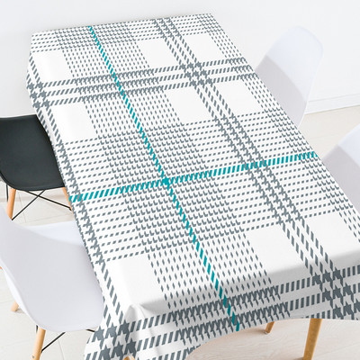 Ģeometriski svītrains režģis Elastīgs stikla galda aizsargs Eļļas lupats uz galda Taisnstūrveida galdauti ballīšu dekorēšanas galdauts