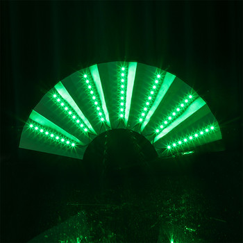 Сгъваем ръчен вентилатор с LED светлина Светещ флуоресцентен вентилатор за обезцветяване за нощно представление Dj Bar Club Room Парти декорация