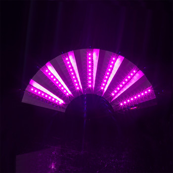 Сгъваем ръчен вентилатор с LED светлина Светещ флуоресцентен вентилатор за обезцветяване за нощно представление Dj Bar Club Room Парти декорация