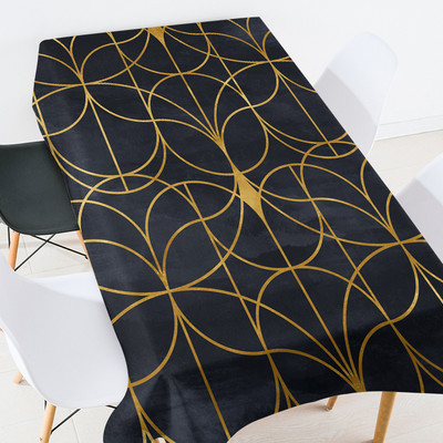 Ģeometrisko svītru apdrukas galds ūdensnecaurlaidīgs galdauts Ēdamistabas galdi Galda ēdamistabas apdare estētiska sarkana galdauta mētelis