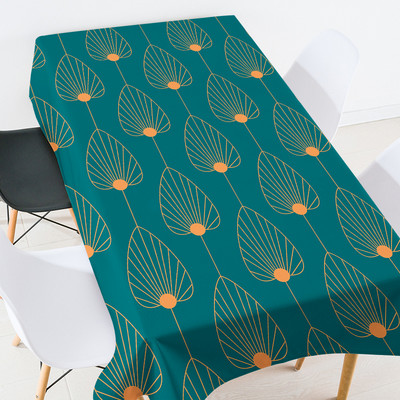 Ģeometrisko svītru apdrukas galds ūdensnecaurlaidīgs galdauts Ēdamistabas galdi Galda ēdamistabas apdare estētiska sarkana galdauta mētelis