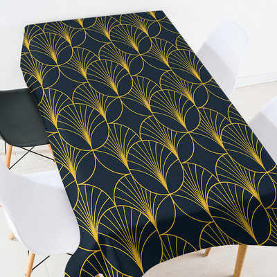 Ģeometrisko svītru apdrukas galds ūdensnecaurlaidīgs galdauts Ēdamistabas galdi Galda ēdamistabas apdare estētiska sarkana galdauta mētelis