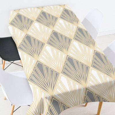 Ģeometrisko svītru apdrukas galds ūdensnecaurlaidīgs galdauts Ēdamistabas galdi Galda ēdamistabas apdare estētiska sarkana galdauta mētelis