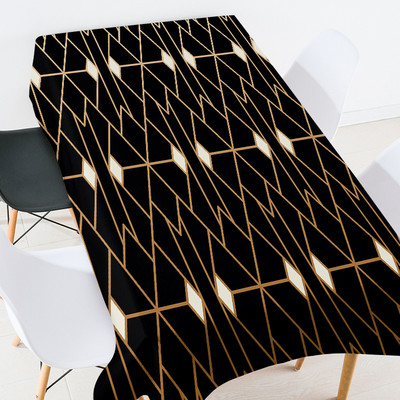 Ģeometrisko svītru apdrukas galds ūdensnecaurlaidīgs galdauts Ēdamistabas galdi Galda ēdamistabas apdare estētiska sarkana galdauta mētelis