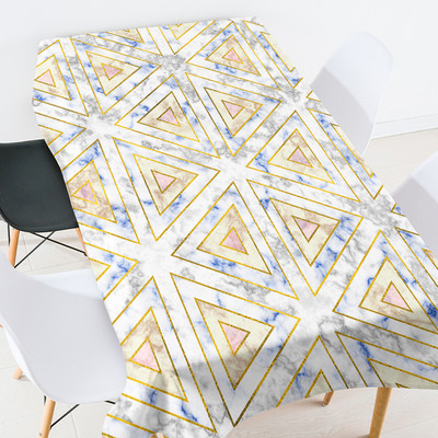 Ģeometrisko svītru apdrukas galds ūdensnecaurlaidīgs galdauts Ēdamistabas galdi Galda ēdamistabas apdare estētiska sarkana galdauta mētelis